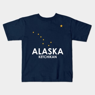 Ketchikan Alaska for Alaskan Cruise with Flag Stars Kids T-Shirt